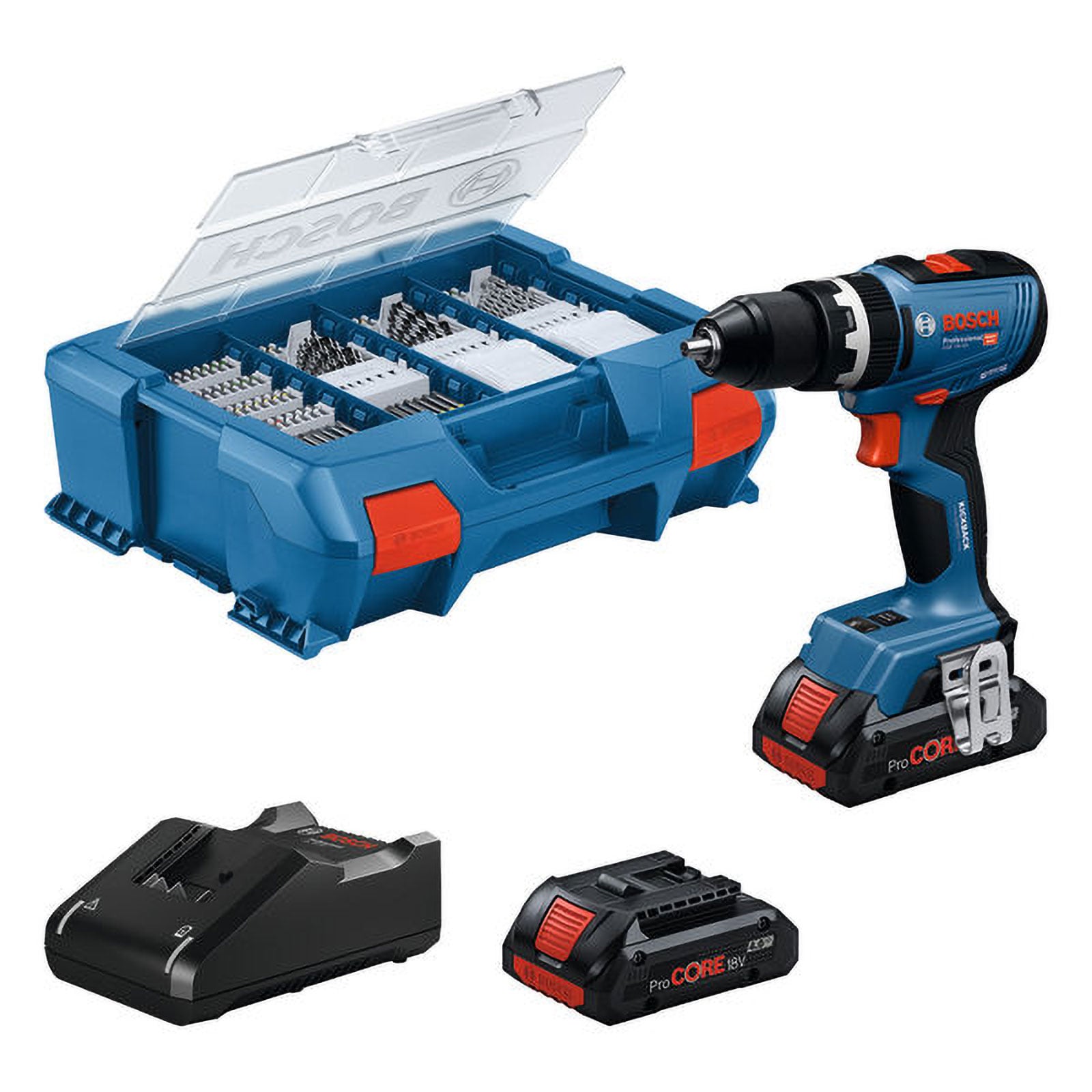Bosch Akku-Schlagbohrschauber GSB 18V-65 2x Akku GBA 18V 4,0Ah L-Case Pick & Click - 06019N3307