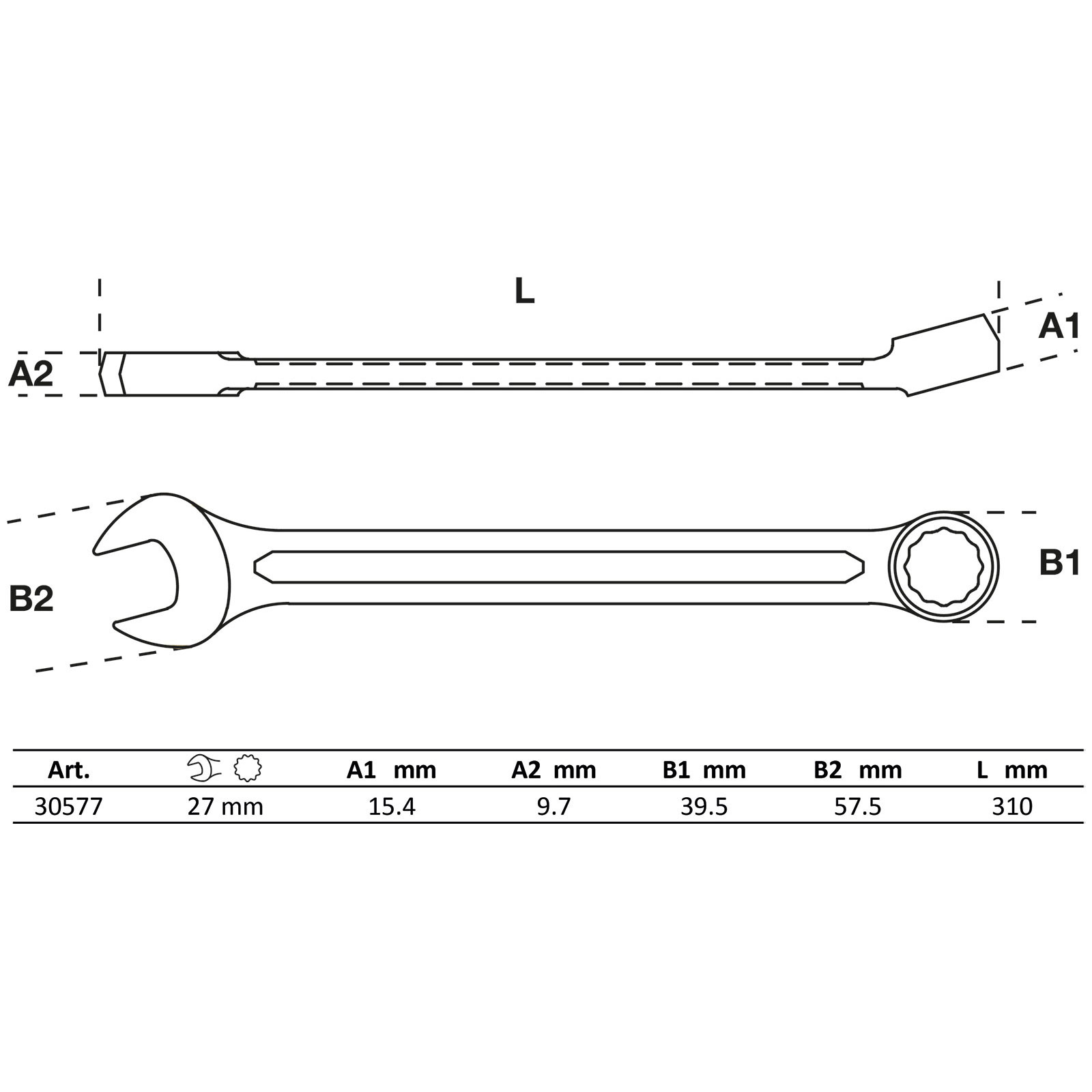 BGS Maul-Ringschlüssel SW 27 mm - 30577