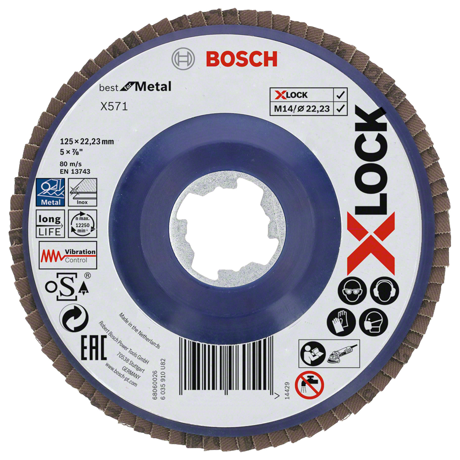 Bosch X-LOCK Fächerscheibe gerade X571 Best for Metal 125 mm