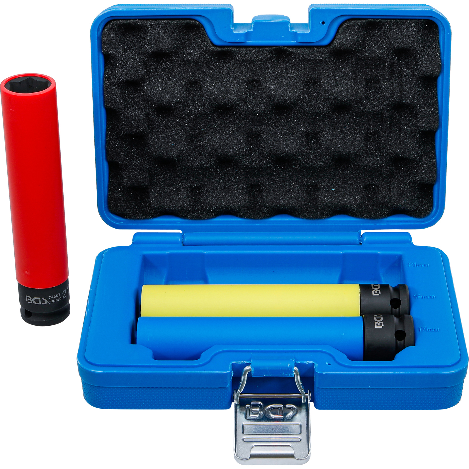 BGS Kraft-Schoneinsatz-Satz | extra tief | Antrieb Innenvierkant 12,5 mm (1/2") | SW 17 / 19 / 21 mm | 3-tlg. - 74567