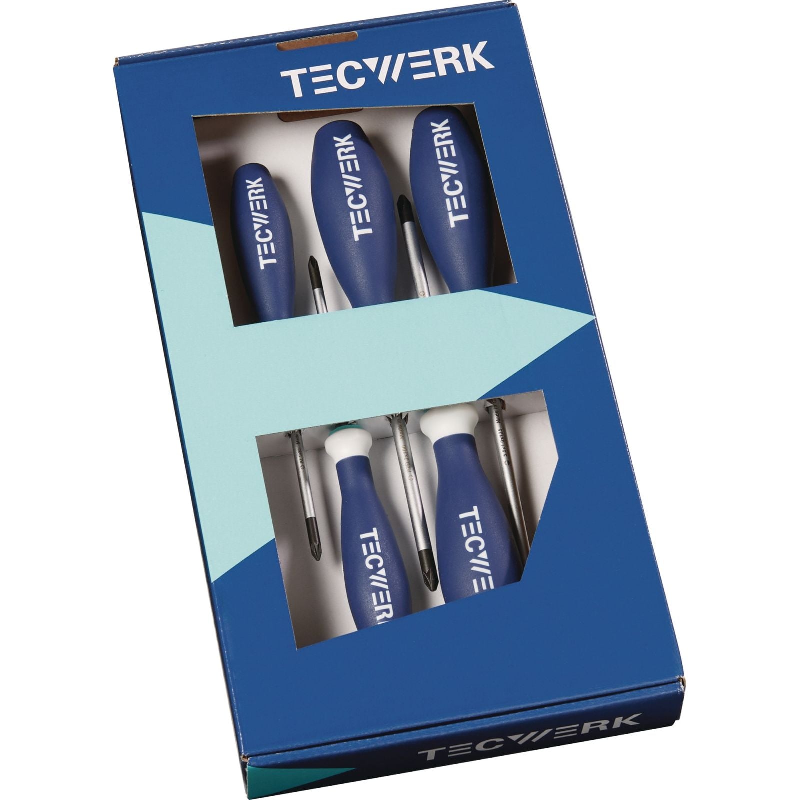 Schraubendrehersatz 5-tlg.Schlitz 3K-Griff Rundkl.TECWERK