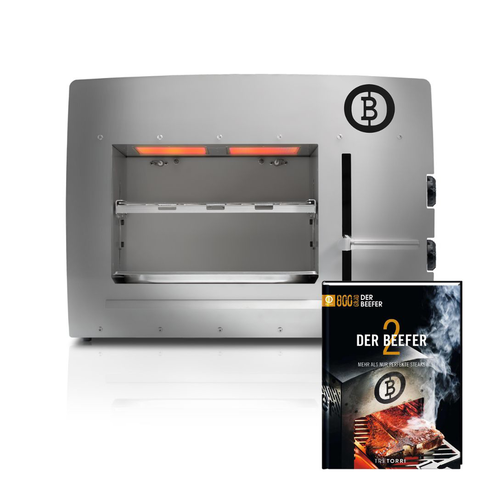 BEEFER XL-Chef DE/AT 50 mbar Propane 800°C Oberhitzegrill mit Kochbuch "Der BEEFER 2" im Set - 1210001-Set2