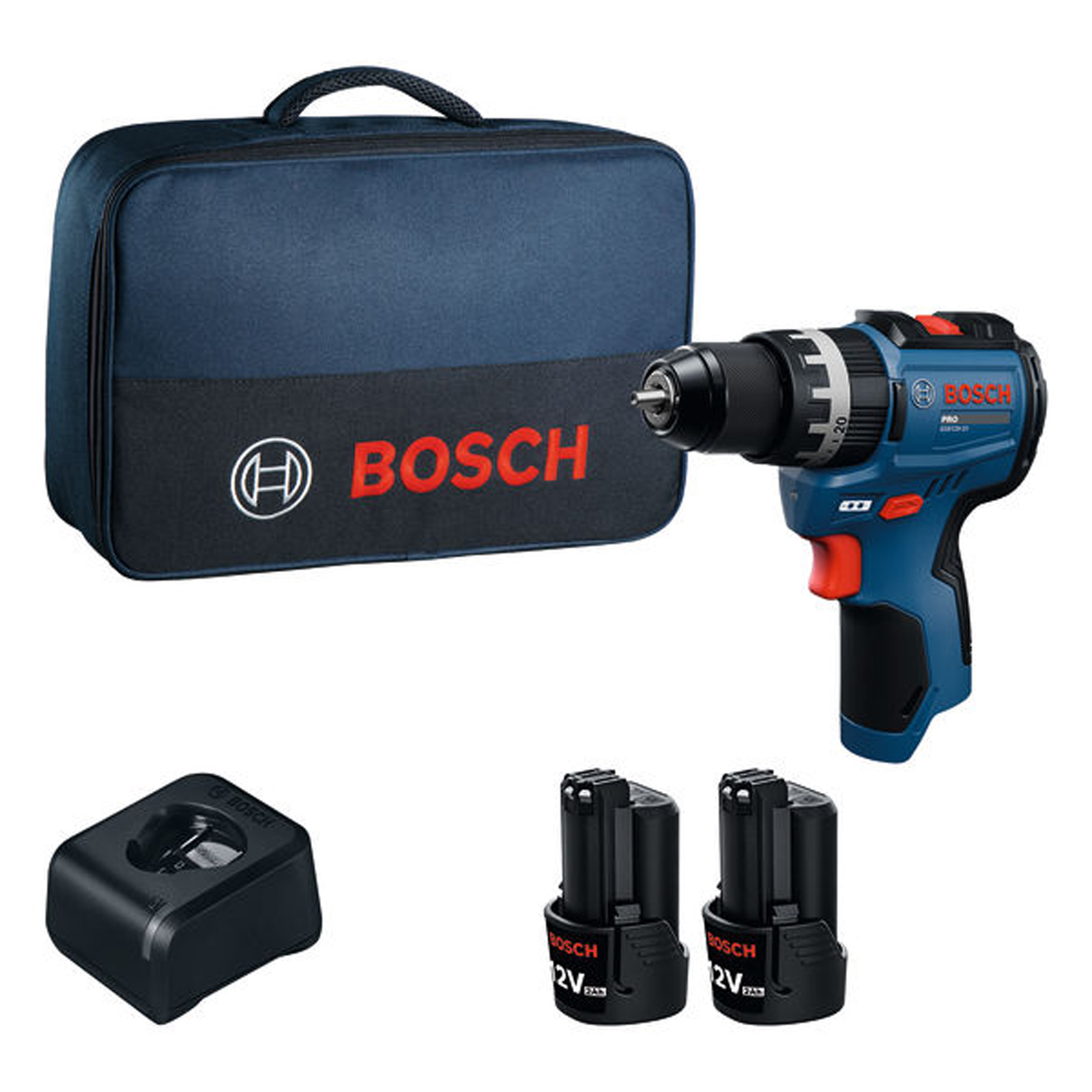 Bosch Akku-Schlagbohrschrauber GSB12V-31 / 2x Akku GBA12V-20 in Werkzeugtasche - 06019S6102