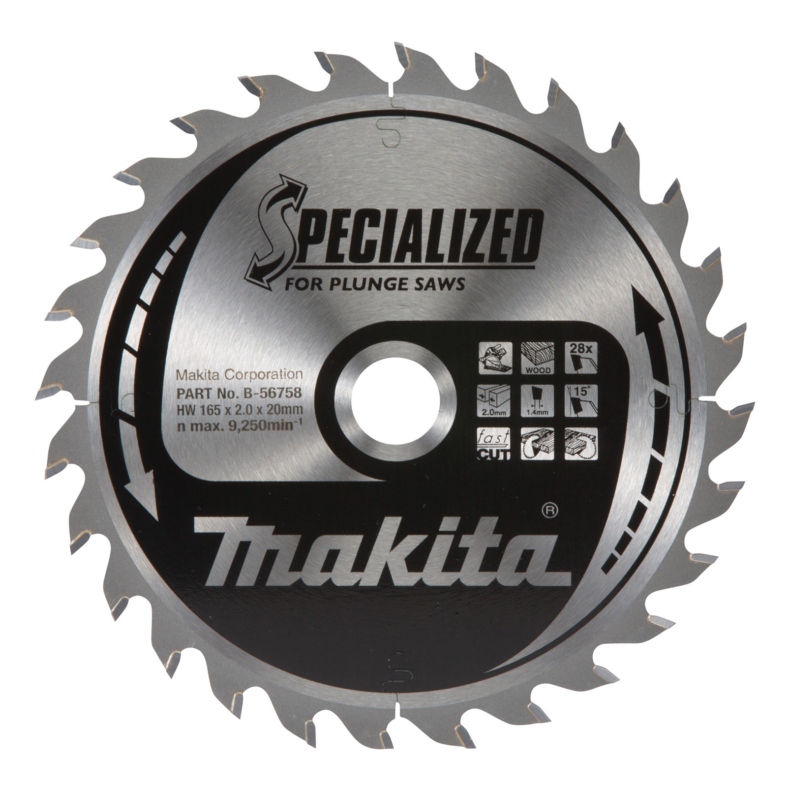 Makita SPECIALIZED Sägeblatt 165x20x28Z - B-56758