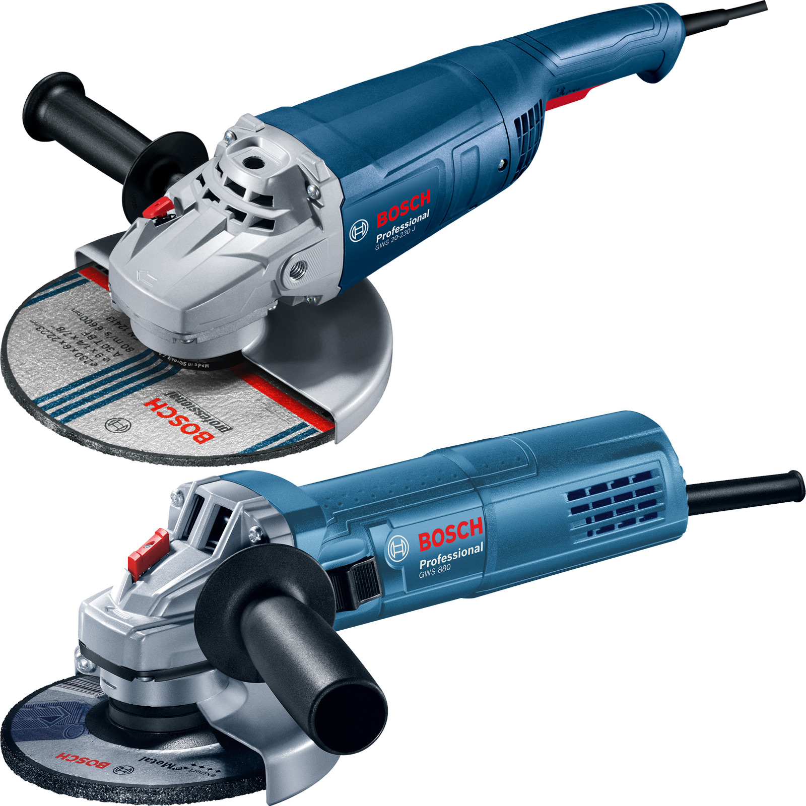 Bosch Combo-Kit Winkelschleifer GWS 20-230 J Ø 230 mm 2.000 W + GWS 880 Ø 125 mm 880 W - 06018C1306