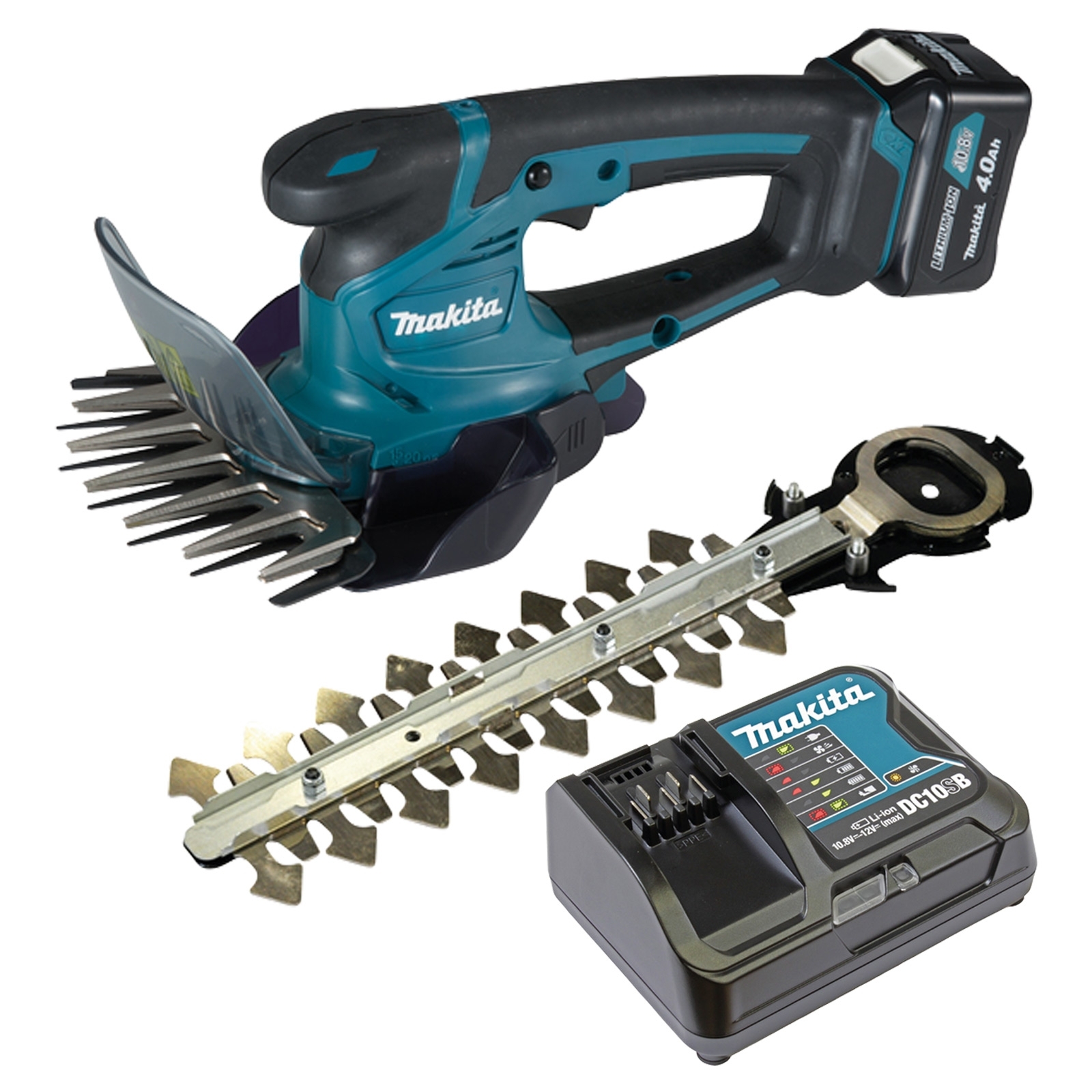 Makita UM600DSMEX Akku-Gras/Strauchschere 10,8 V / 2x 4,0 Ah Akkus + Ladegerät