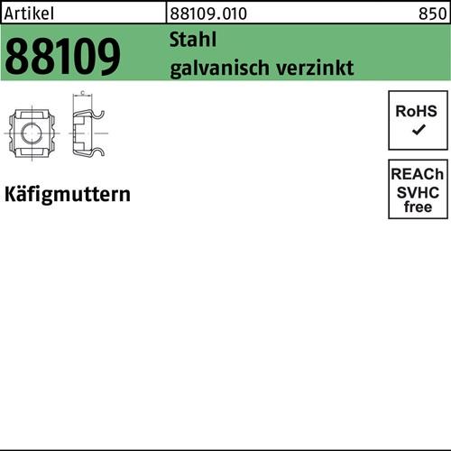 Käfigmutter R 88109 M5 - 8/9,5 Stahl galv.verz. 1000 Stück
