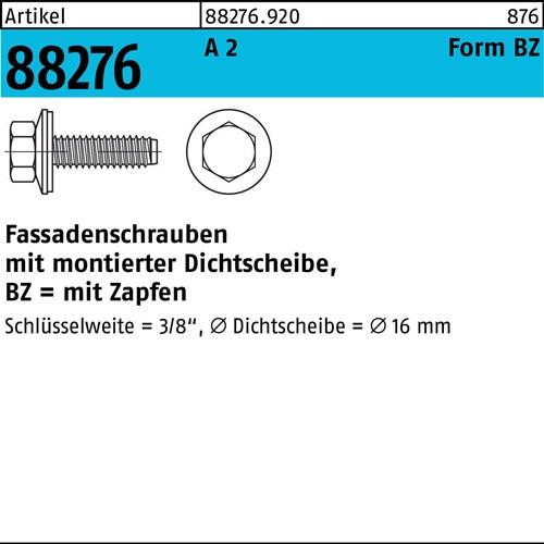 Fassadenschraube R 88276 Dichtscheibe/Zapfen BZ 6,3x 115 A 2 100 Stück