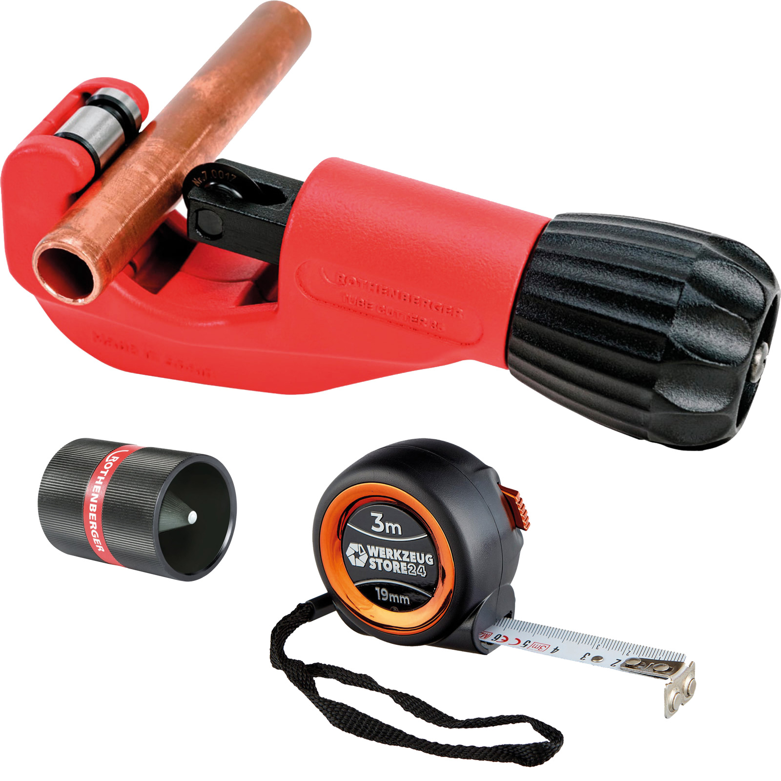 ROTHENBERGER TUBE CUTTER 35, 6-35mm, DURAMAG + Innen und Aussenentgrater, 6-35 mm + Bandmaß - 70027-1500000237-Set