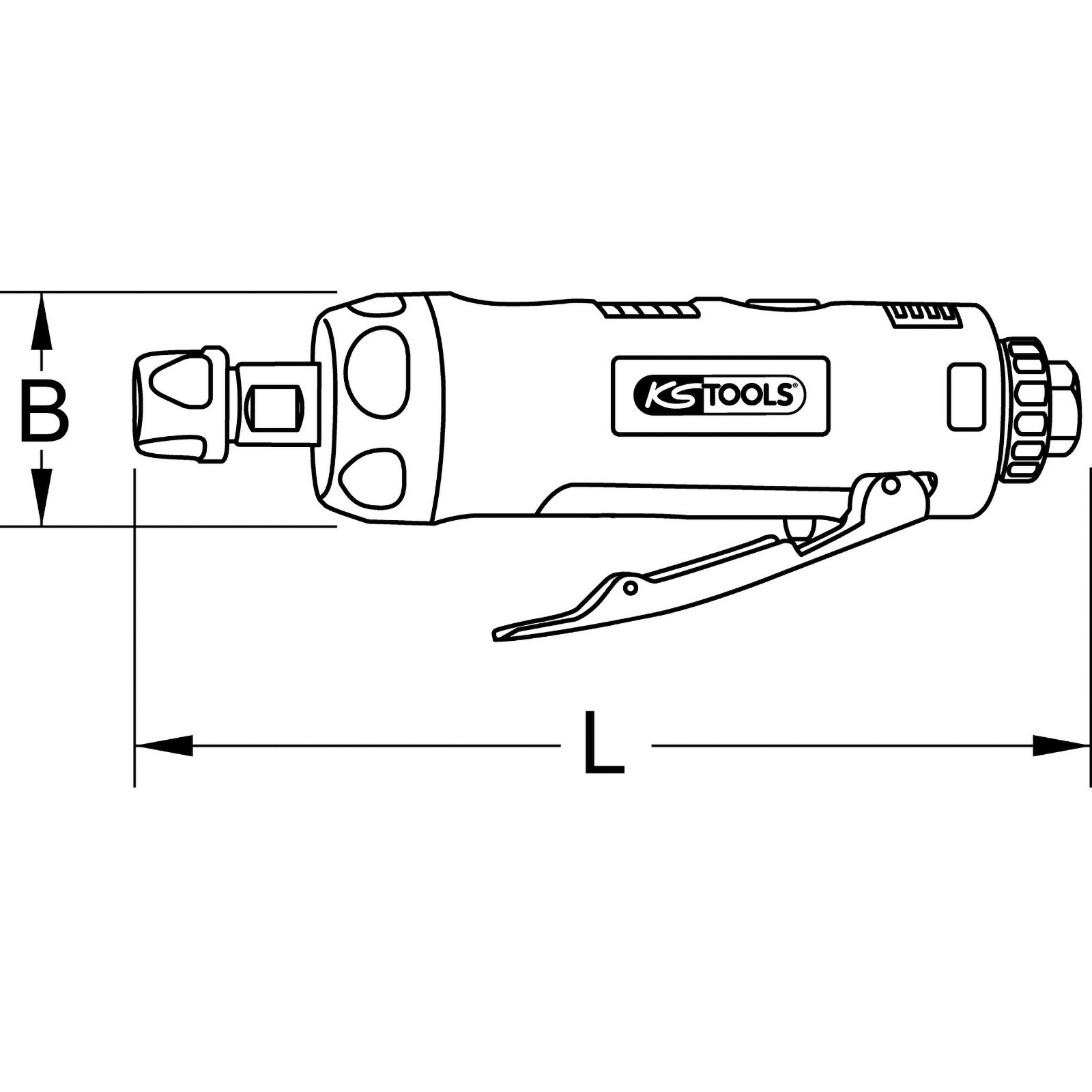 KS TOOLS Druckluft-Stabschleifer 23.000 U/min - 515.5410