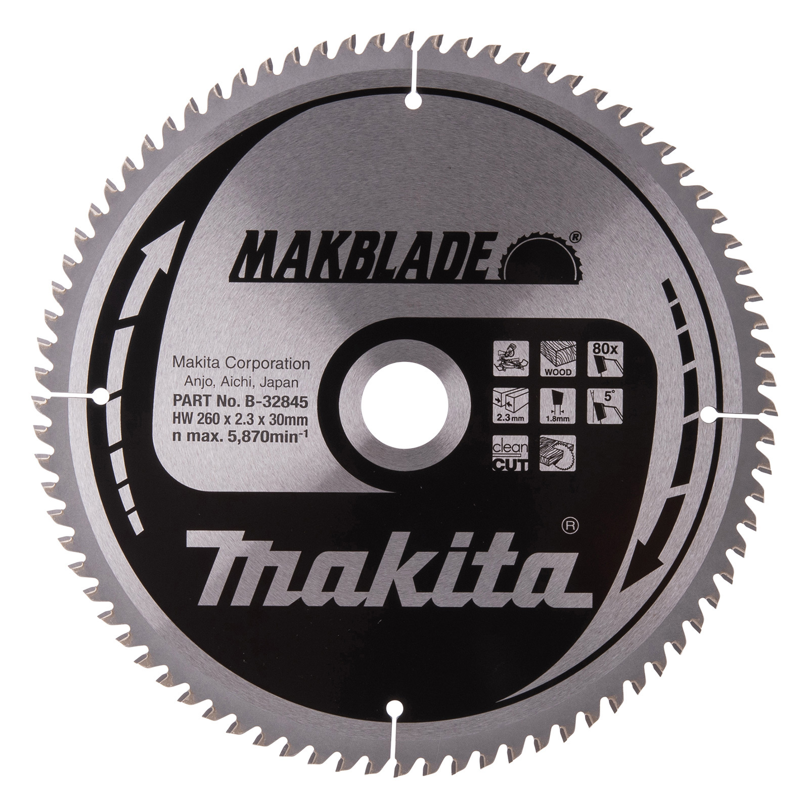Makita MAKBLADE Sägeblatt 260x30x80Z - B-32845