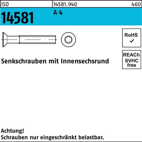 Senkschraube ISO 14581 ISR M8x 35 T45 A 4 100 Stück