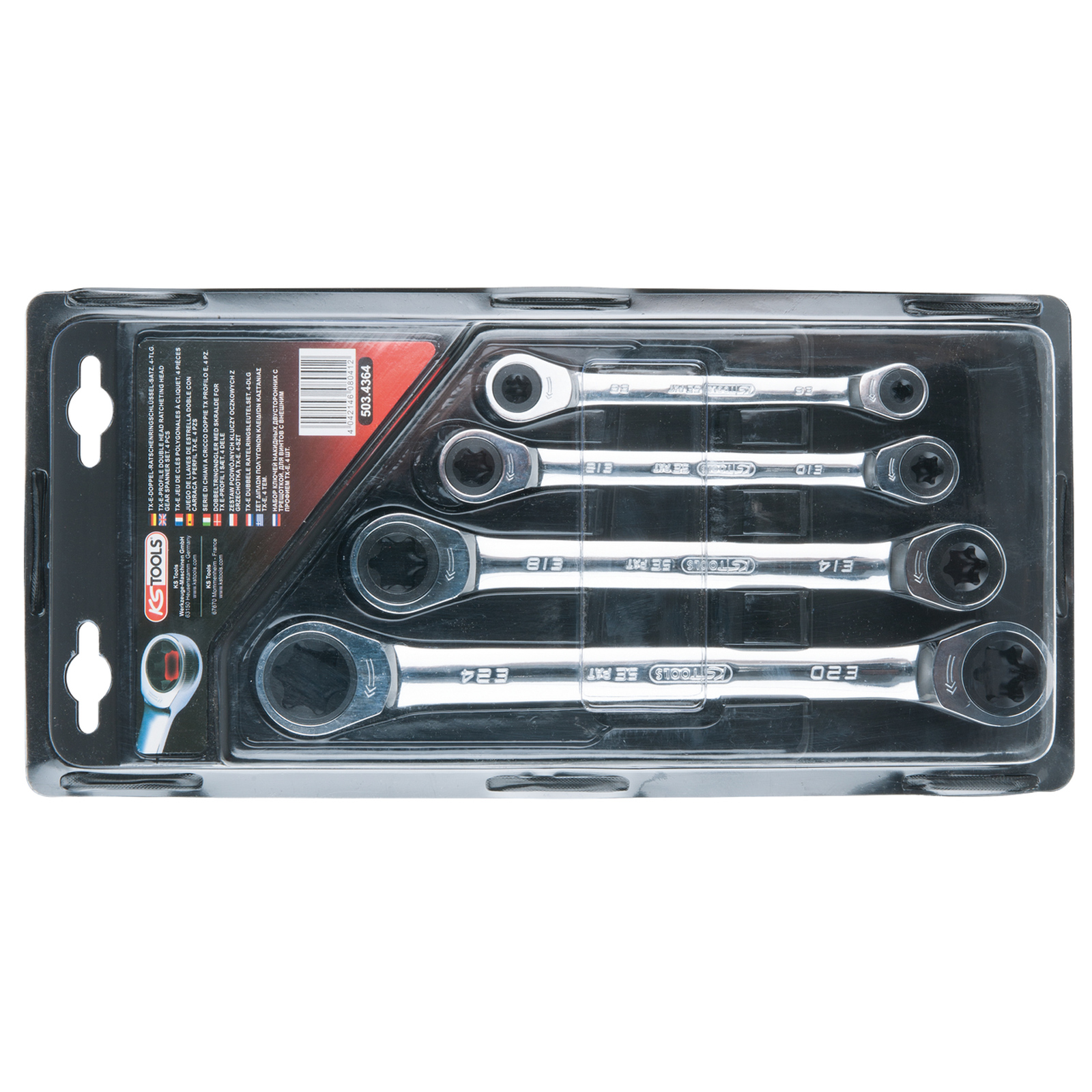 KS TOOLS GEARplus Torx-E-Doppel-Ratschenringschlüssel-Satz 4tlg. - 503.4364