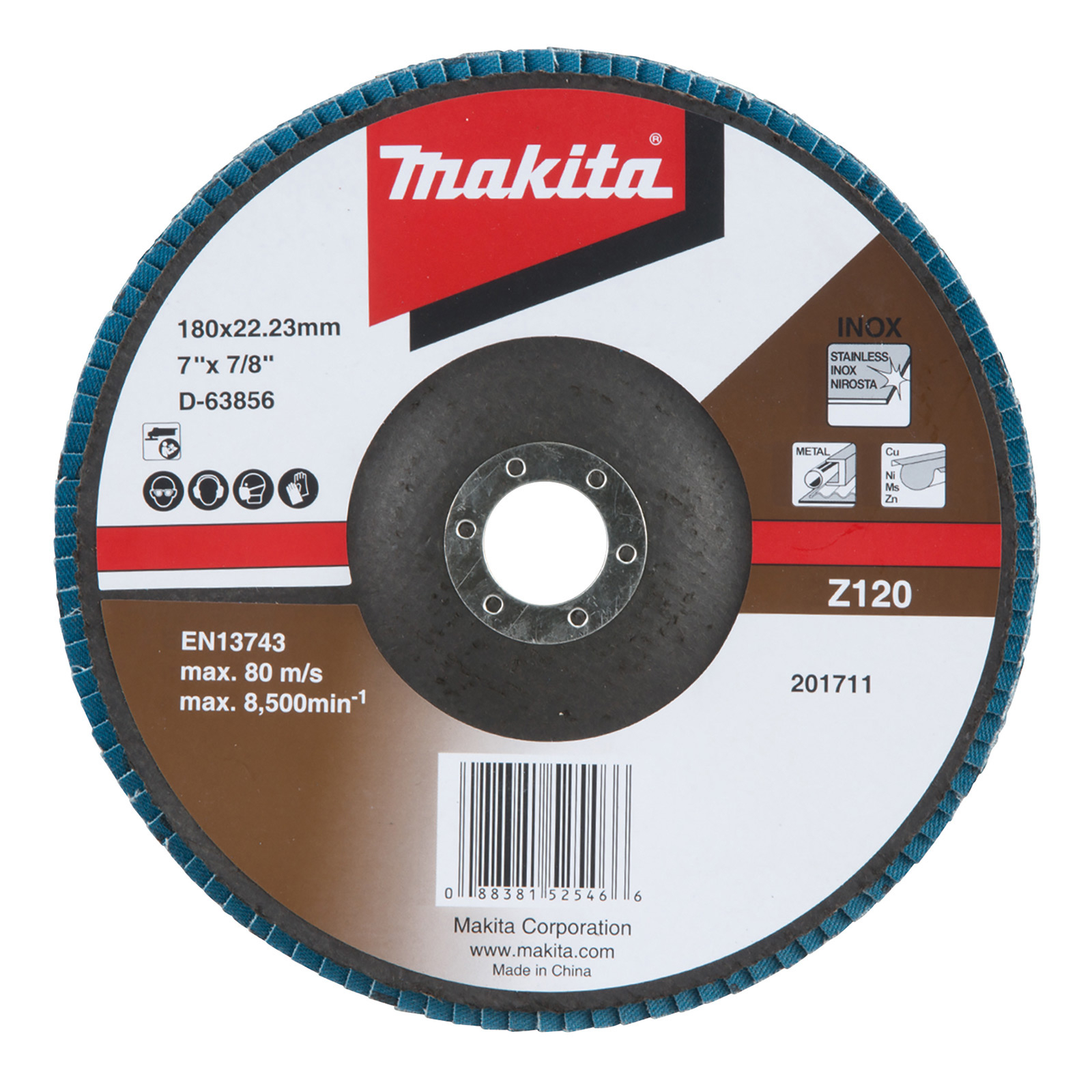 Makita Fächerschleifscheibe 180 mm Z120 - D-63856