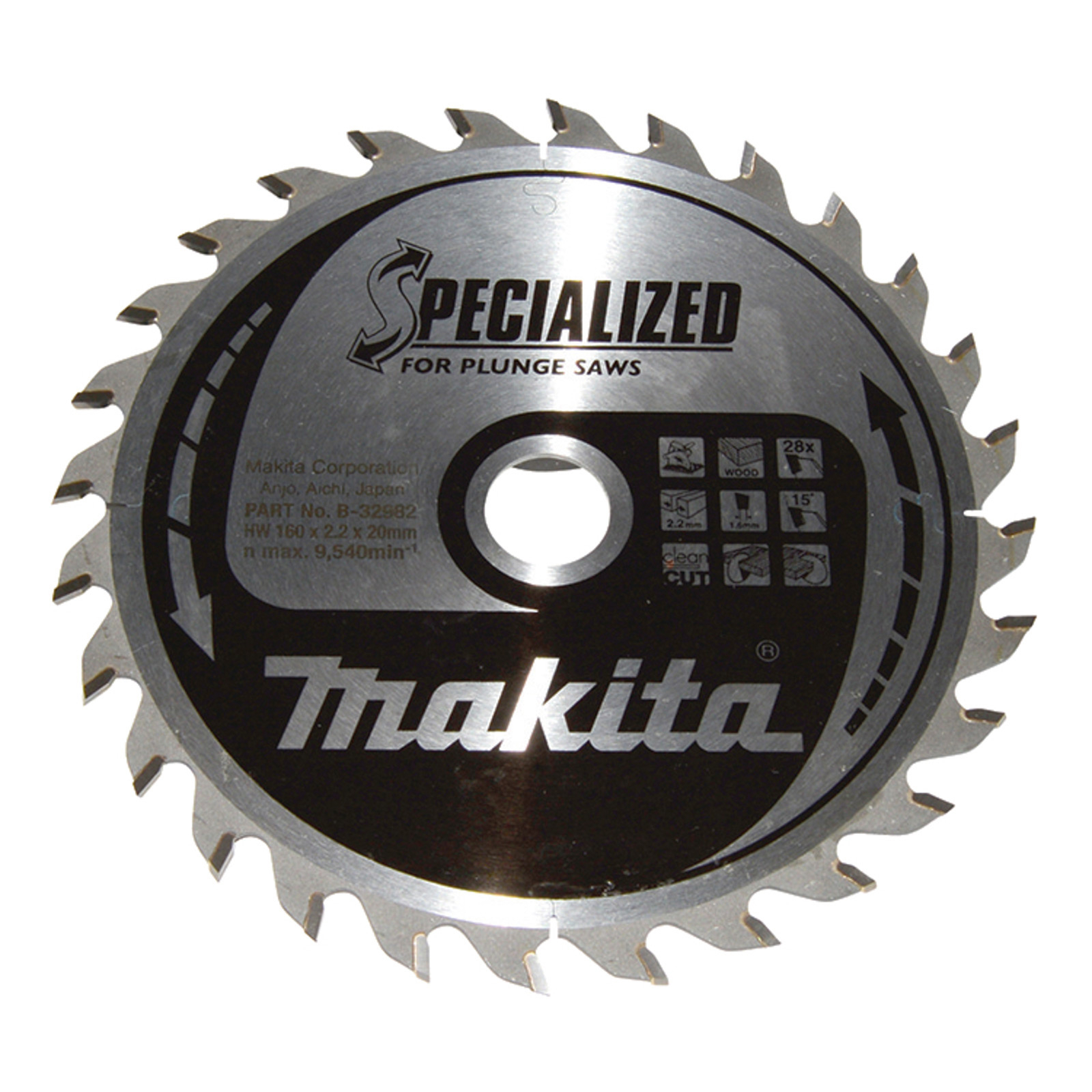 Makita SPECIALIZED Sägeblatt 160x20x28Z - B-32982