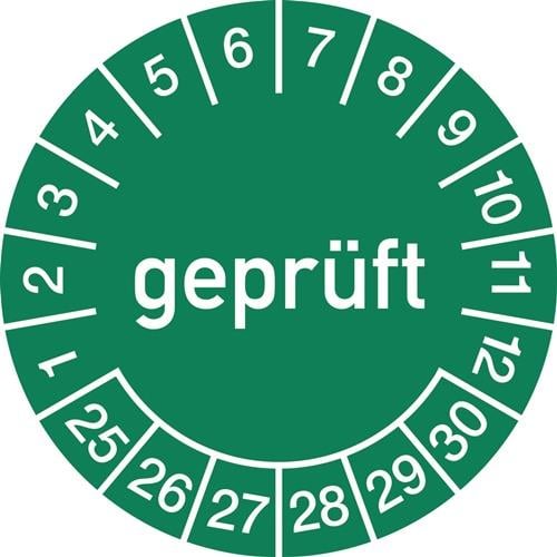 Mehrjahresprüfplakette D.30mm gepr.2025-2030 Folie Btl.a 100 St.