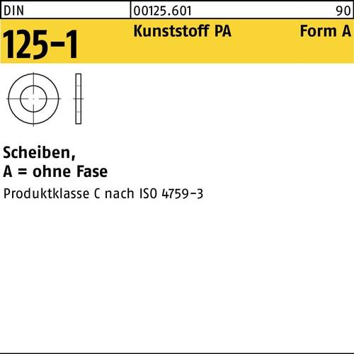 Unterlegscheibe DIN 125-1 A 17x30x3 Polyamid 250 Stück