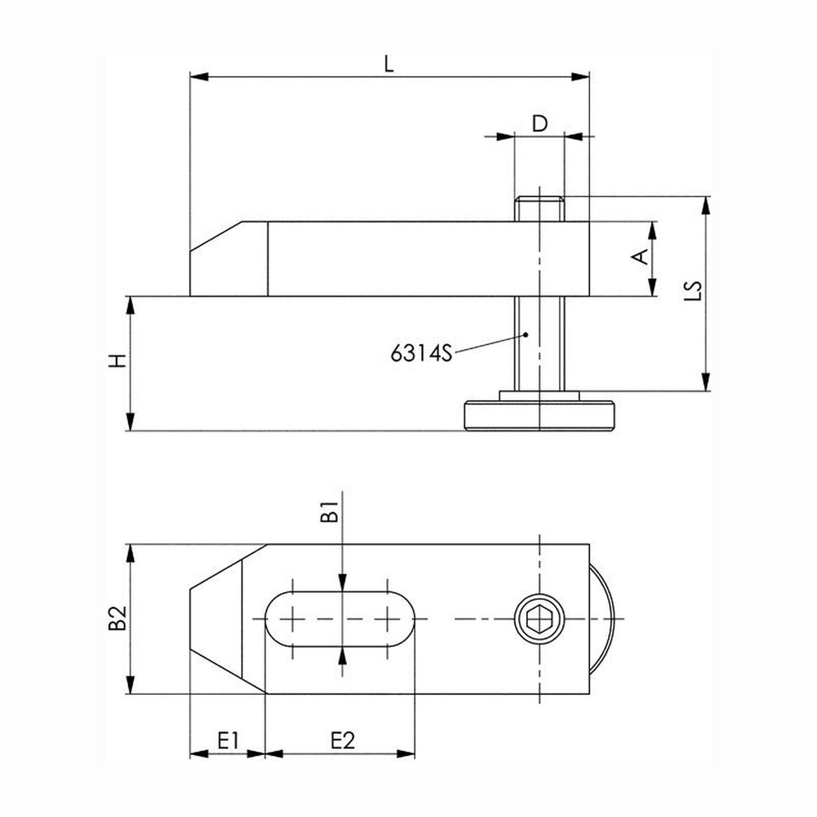 AMF Spanneisen Nr. 6314V 100 mm für T-Nut 14 mm - 70284