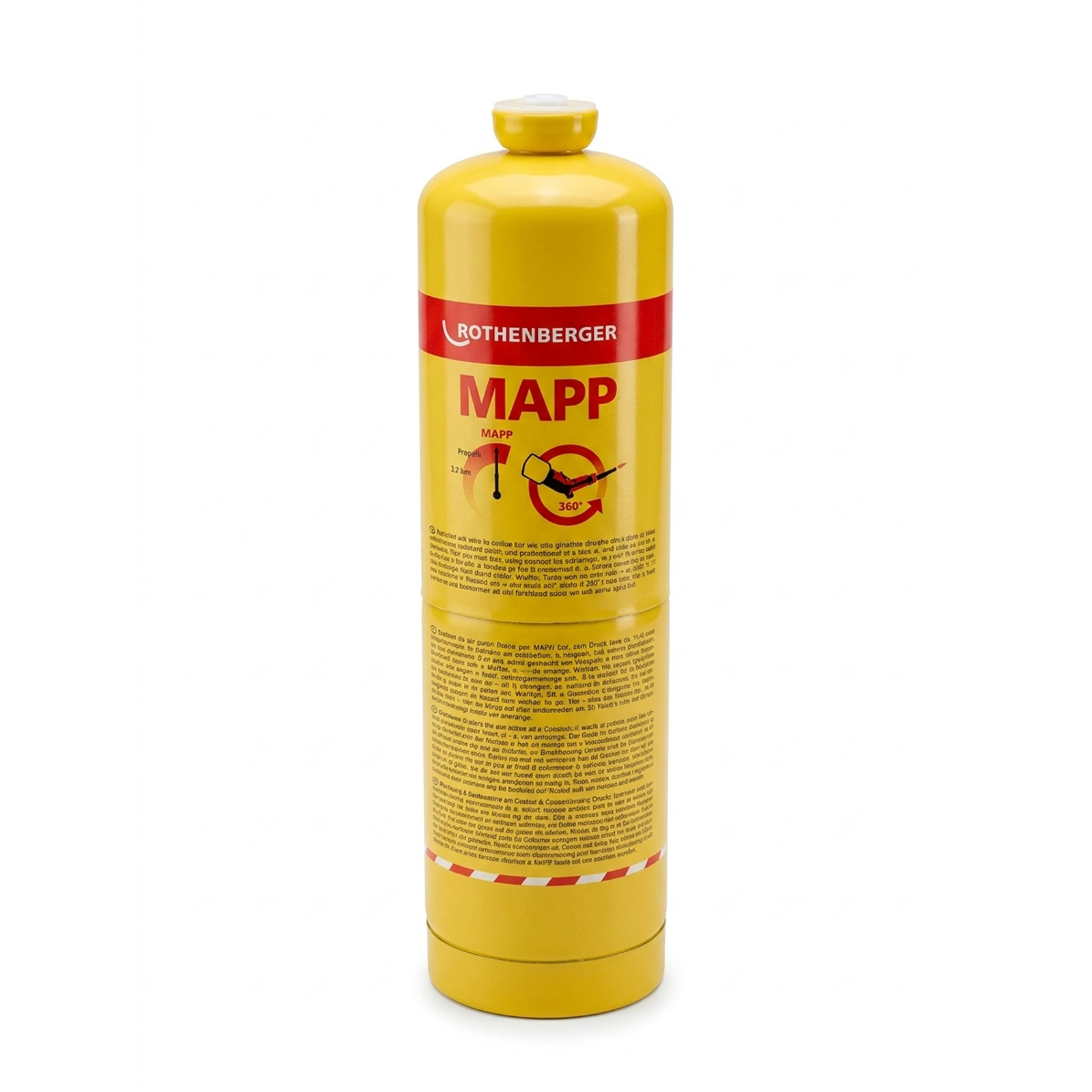 ROTHENBERGER Industrial 1x MAPP-Gas Kartusche 650ml/900g (7/16"-EU) - 035551-A