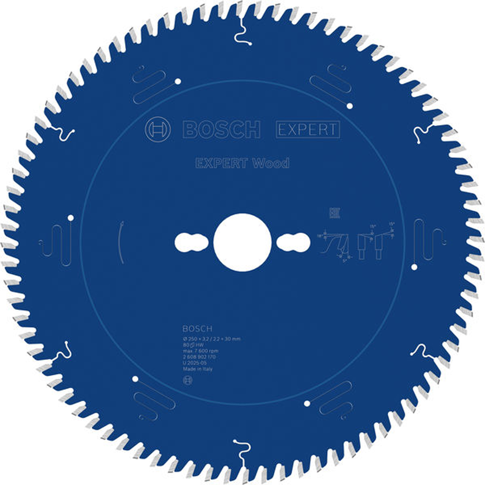Bosch EXPERT Wood Kreissägeblatt 250x3,2x30 mm Z80 - 2608902170