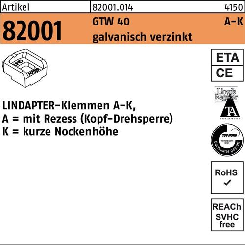 Klemmen R 82001 GTW 40 KM 10/4,0 galv.verz. 1 Stück LINDAPTER