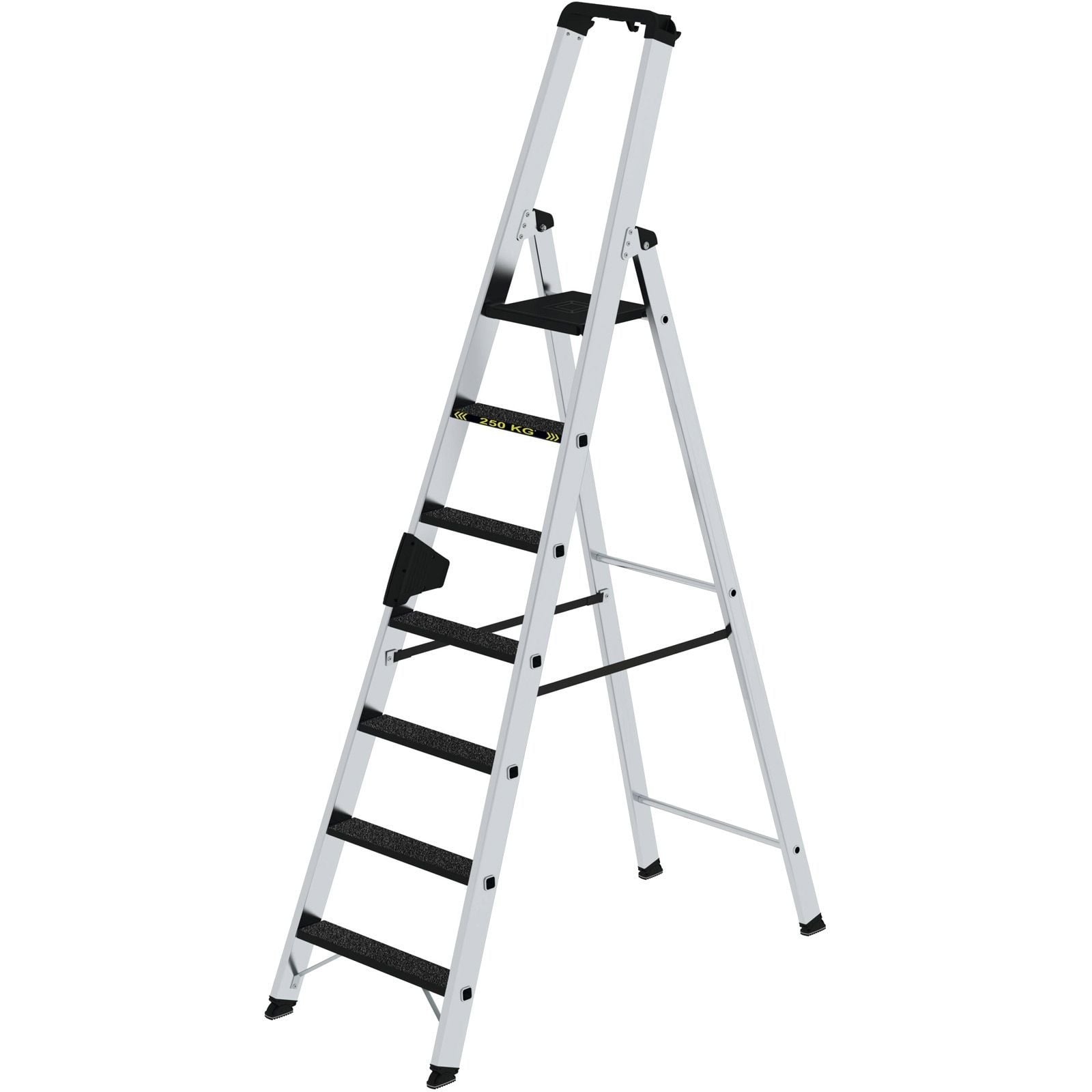 Günzburger Steigtechnik Stufen-Stehleiter 250 kg einseitig begehbar mit clip-step R13 7 Stufen - 042707