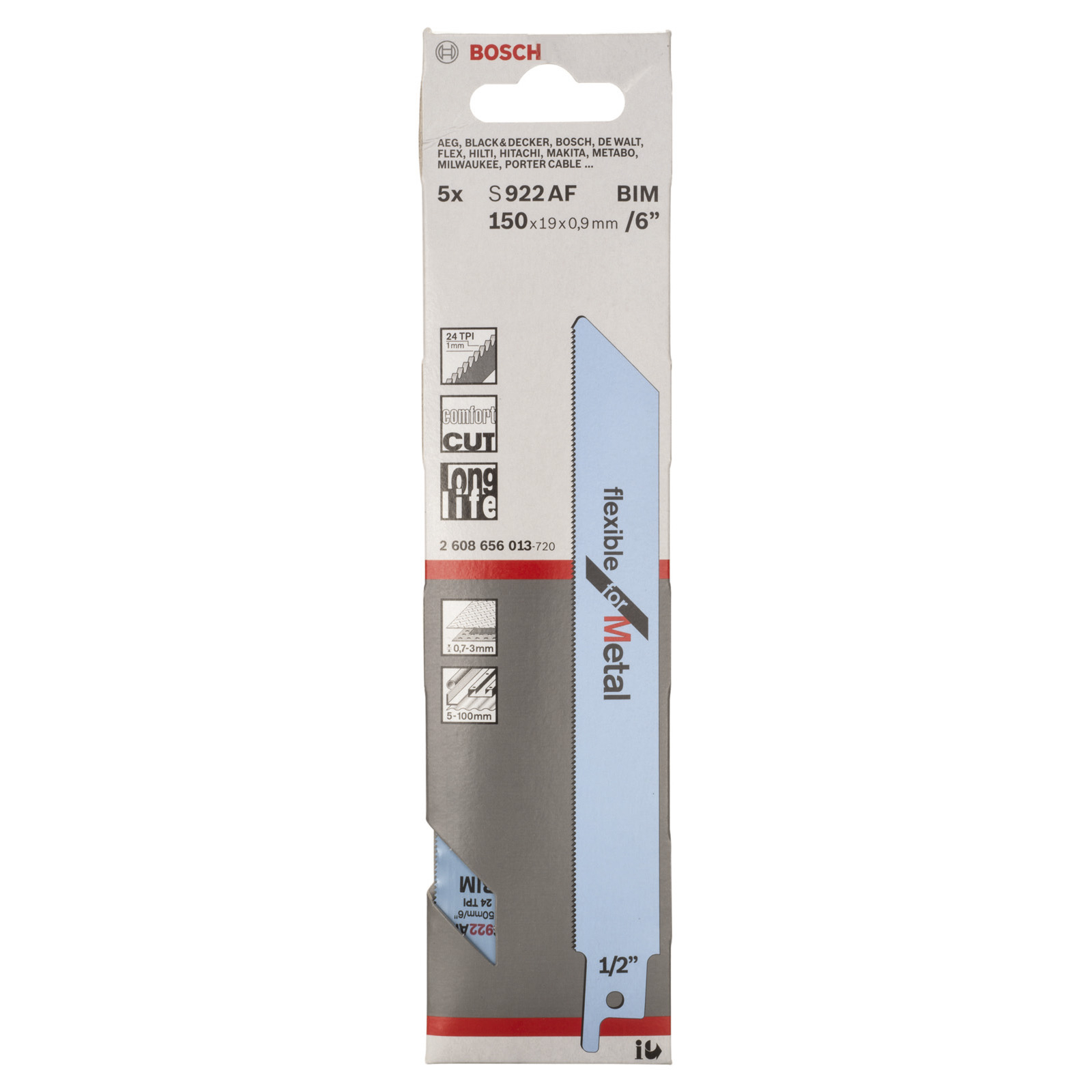 Bosch 5x Säbelsägeblatt S 922 AF Flexible for Metal - 2608656013