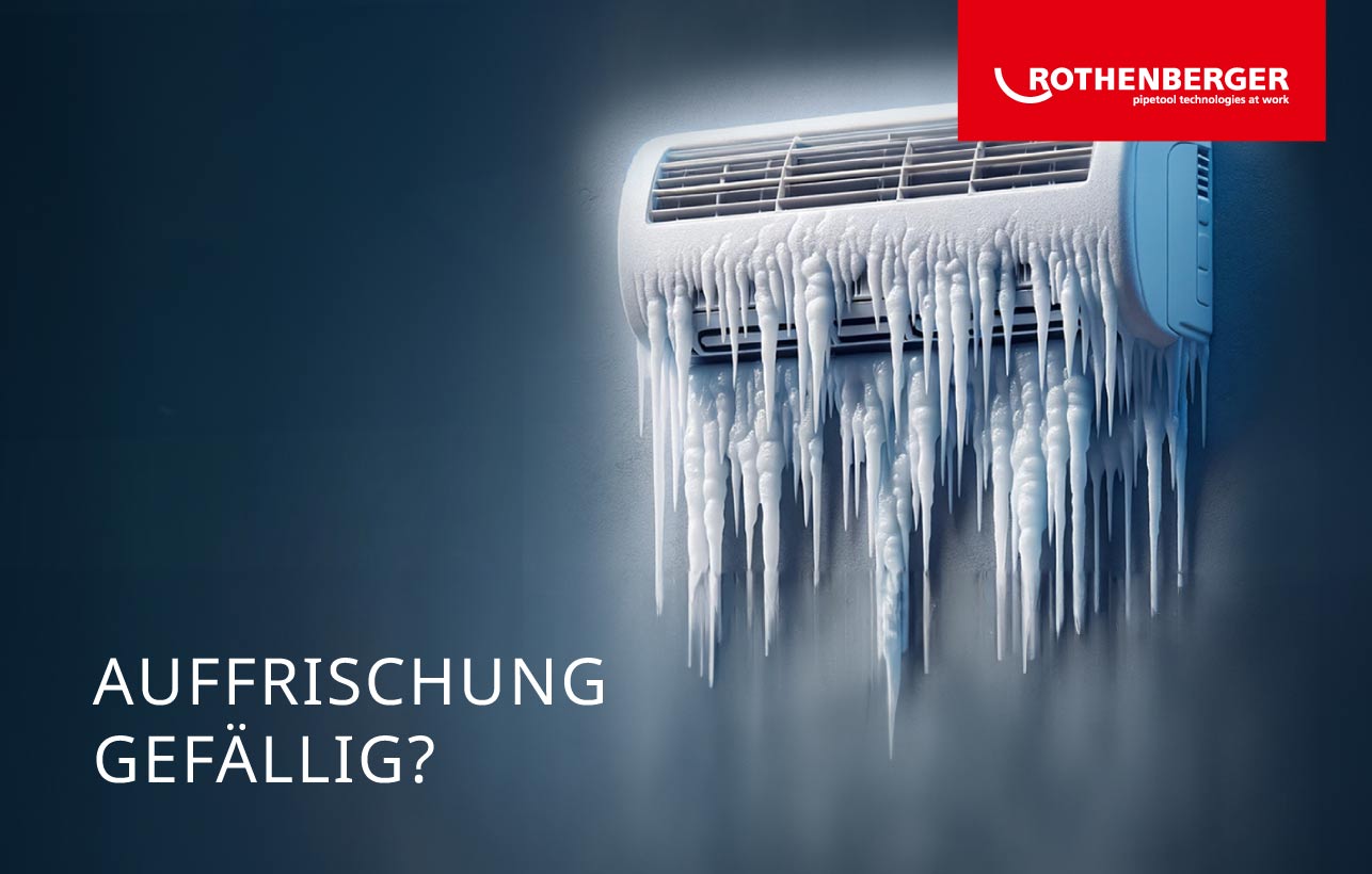 rothenberger Aktion: Auffrischung gefällig? – Werkzeug neu erleben rothenberger Wiha Schraubendreher auf Eis – Motiv mit Slogan ‚Auffrischung gefällig?