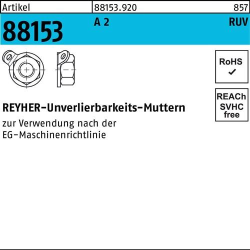 Unverlierbarkeitsmutter R 88153 M10 A 2 10 Stück