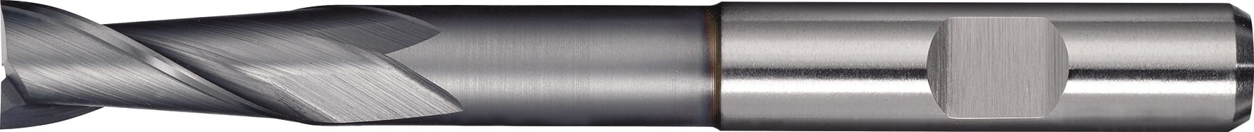 Bohrnutenfräser TypN D.3mm HSS-Co8 TiCN Weldon Z.2 lang TECWERK