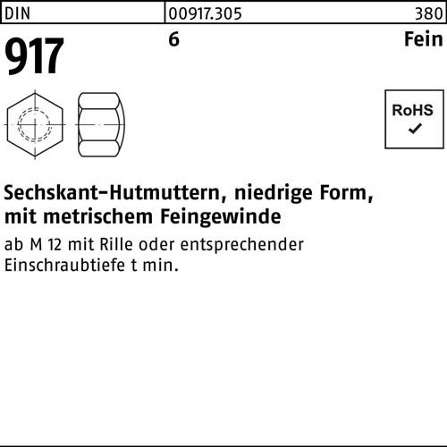 Sechskanthutmutter DIN 917 niedrige FormM8x 1 6 100 Stück