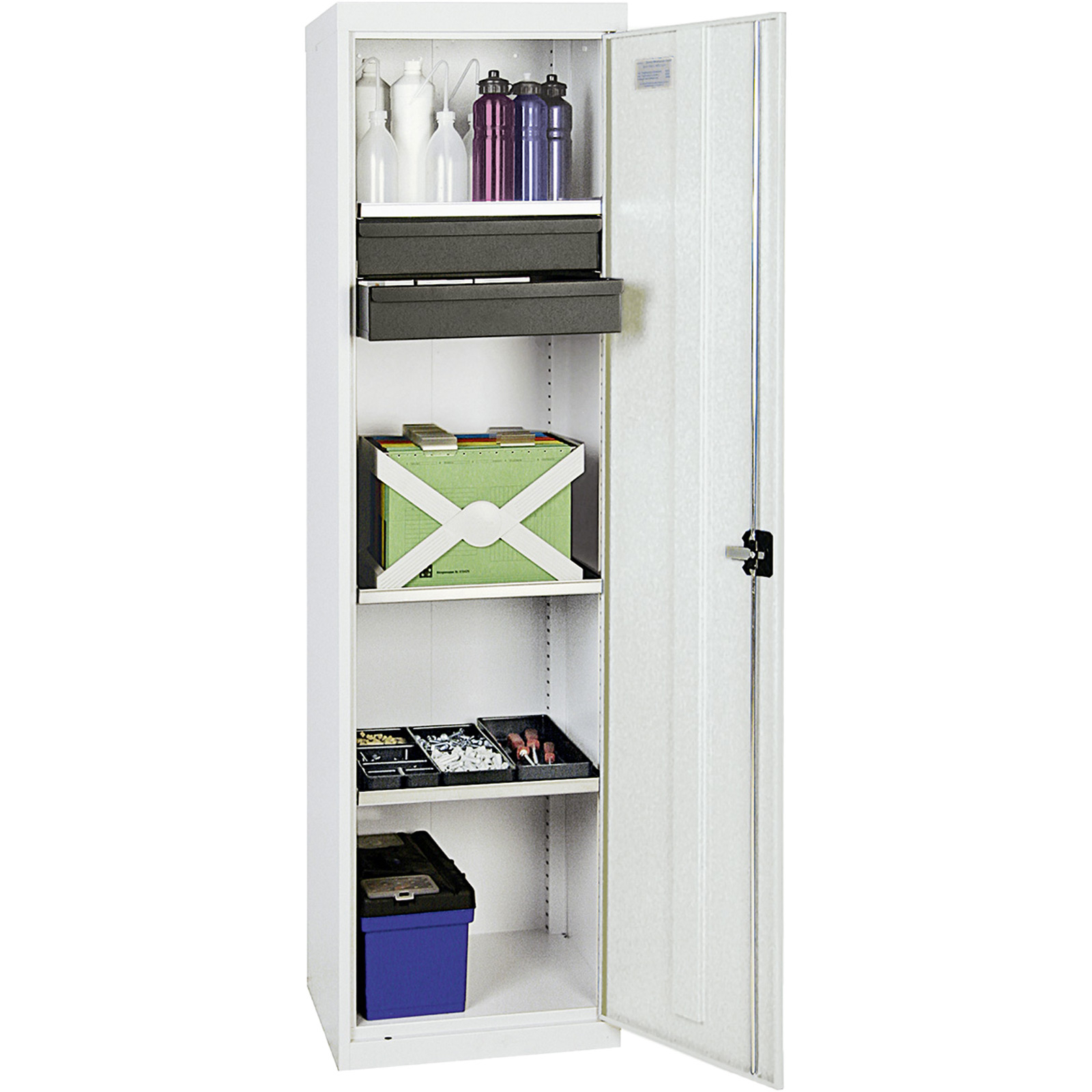 Stumpf Werkzeug- und Materialschrank Serie 3000 lichtgrau + 2 Schubladen 100 mm + 3 Auszugsböden - 3005107