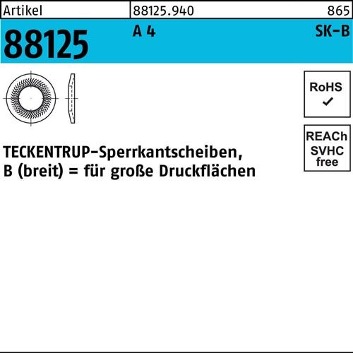 Sperrkantscheibe R 88125 B 6x18,2x1,4 A 4 1000 Stück TECKENTRUP