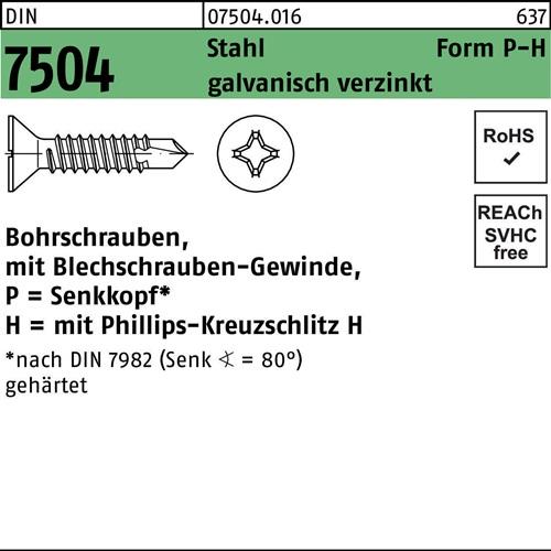 Bohrschraube DIN 7504 SEKO PH P 3,5x22-H Stahl galv.verz. 1000St.