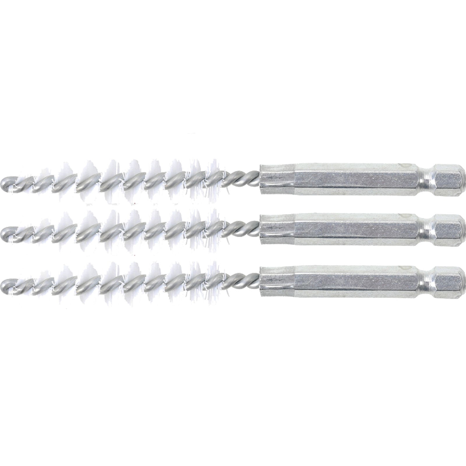 BGS Nylonbürste 10 mm Antrieb Außensechskant 6,3 mm (1/4") 3tlg. - 3078-10-N