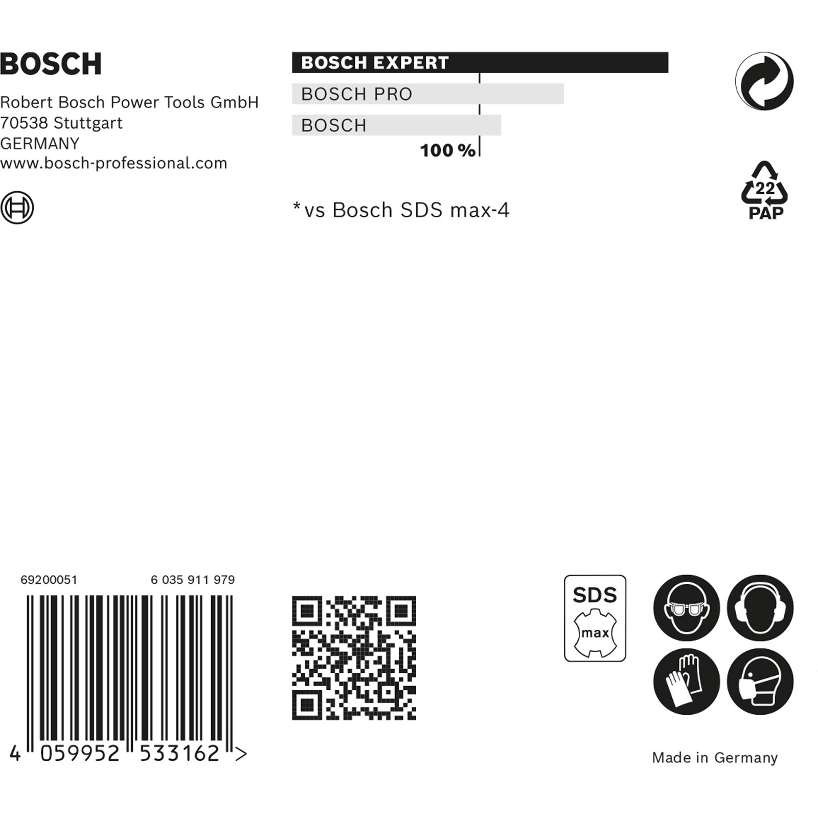 Bosch Expert SDS max-8X Hammerbohrer 25 x 600 x 720 mm - 2608900242