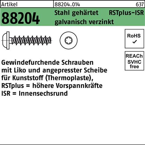 Gewindefurchendeschraube R 88204 Liko ISR 4x20-T20 Stahl geh.galv.verz. 500St.