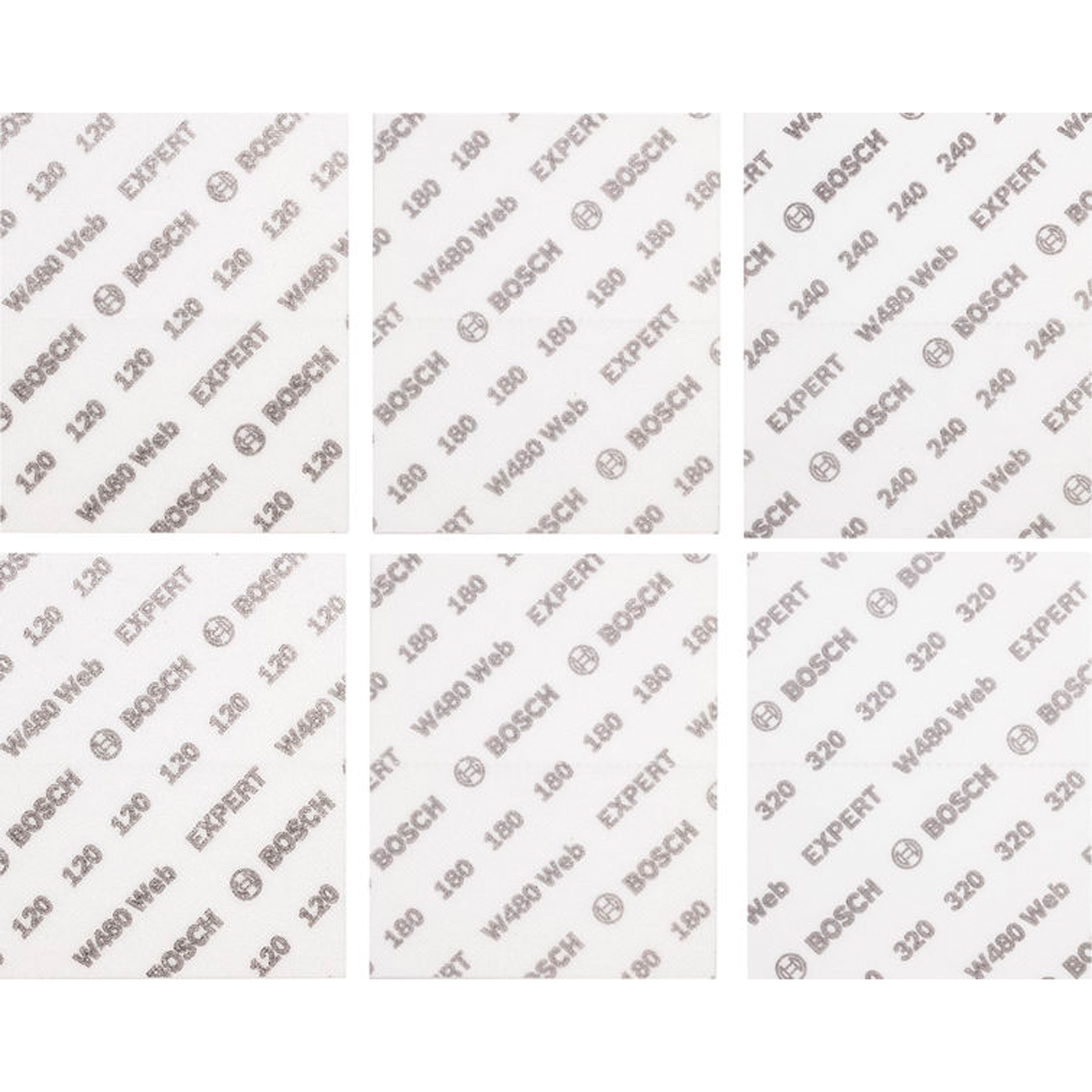 Bosch Schleifblatt ExW480 Web 115 x 140 mm Set G120/G180/G240/G320 6tlg. - 2608902431