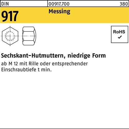 Sechskanthutmutter DIN 917 niedrige FormM4 Messing 1000 Stück