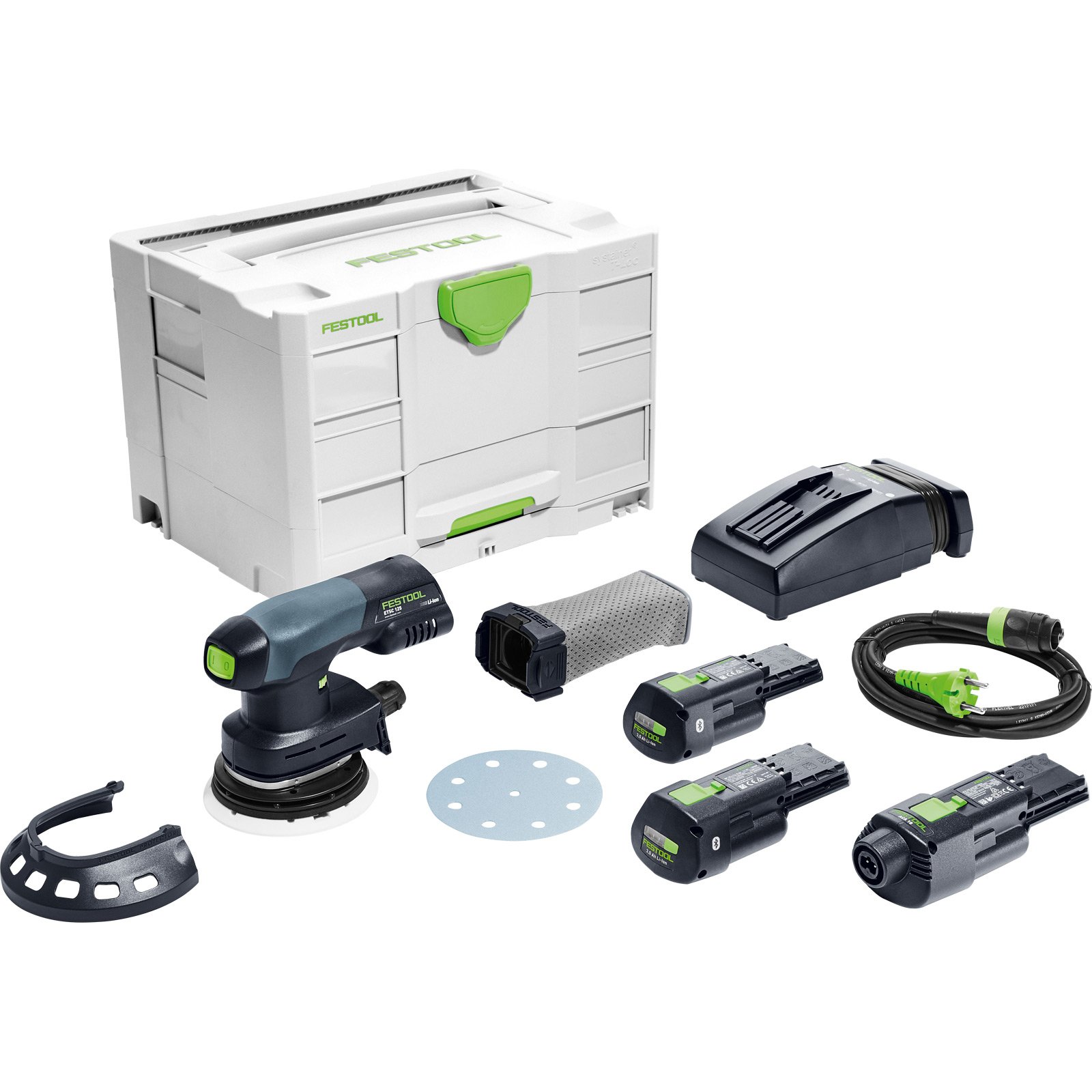 Festool Akku-Exzenterschleifer ETSC 125 3,0 I-Set / 2x 3,0 Ah Akku + Ladegerät + Zubehör im Systainer - 577689