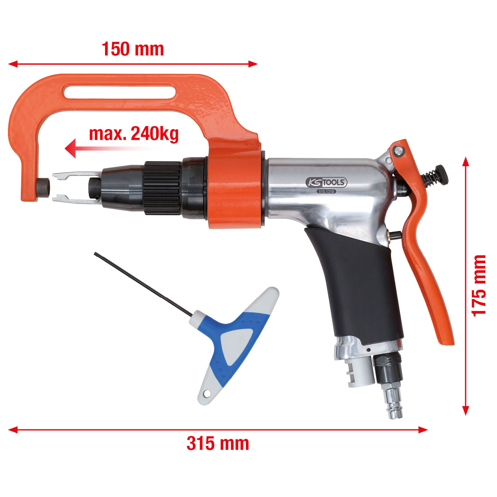 KS TOOLS Druckluft-Schweißpunkt-Bohrmaschinen-Satz 3tlg. - 515.1310