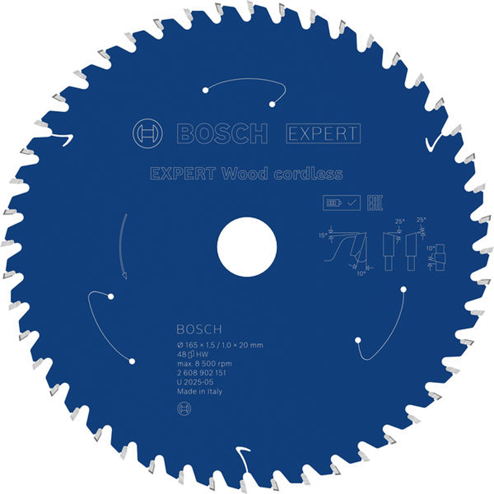 Bosch EXPERT Wood Kreissägeblatt 165x1, 45x20 mm Z48 - 2608902151