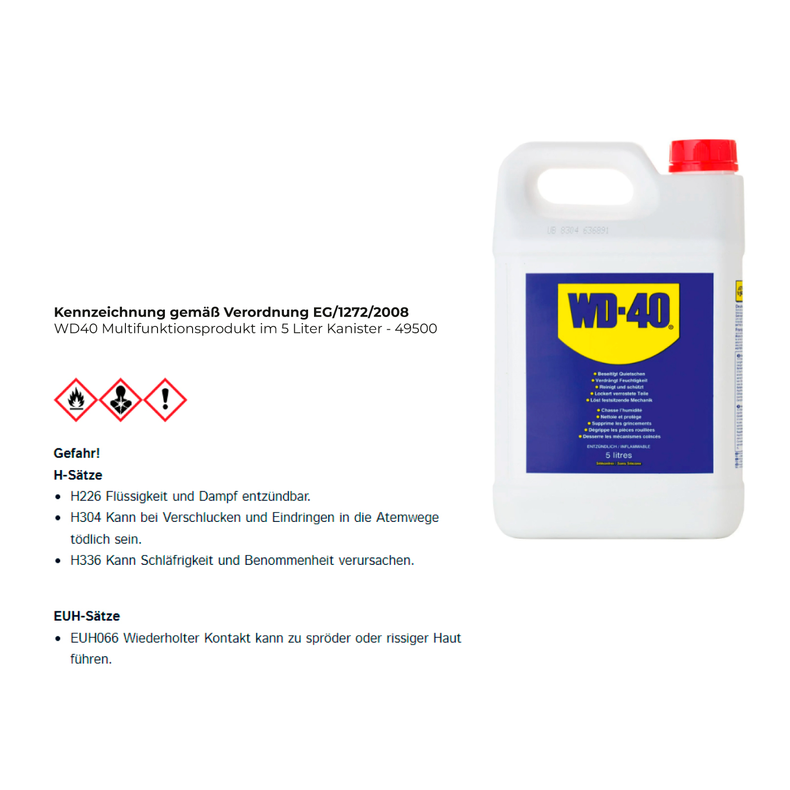 WD40 Multifunktionsprodukt im 5 Liter Kanister - 49500