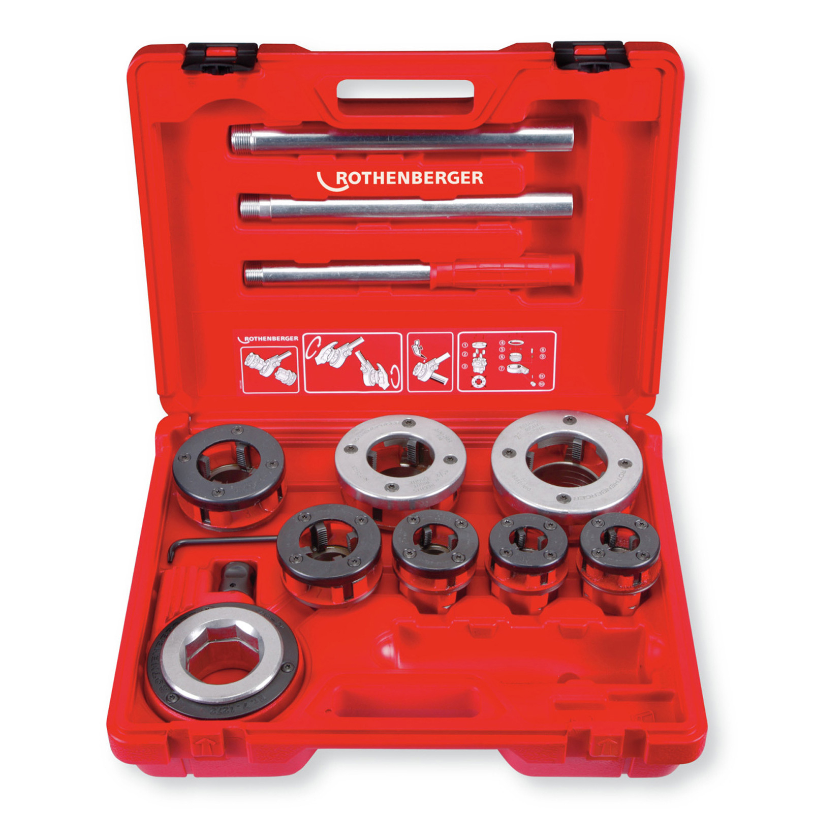 ROTHENBERGER SUPER CUT-Set, BSPT R, 3/8-2" im Koffer - 070891X