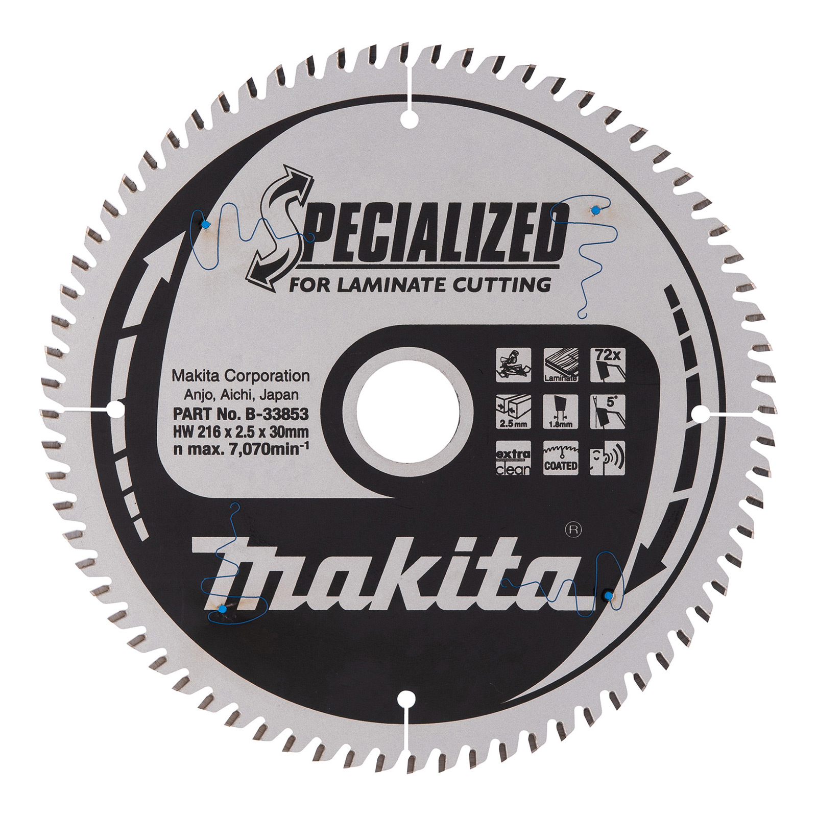 Makita SPECIALIZED Sägeblatt 216x30x72Z - B-33853
