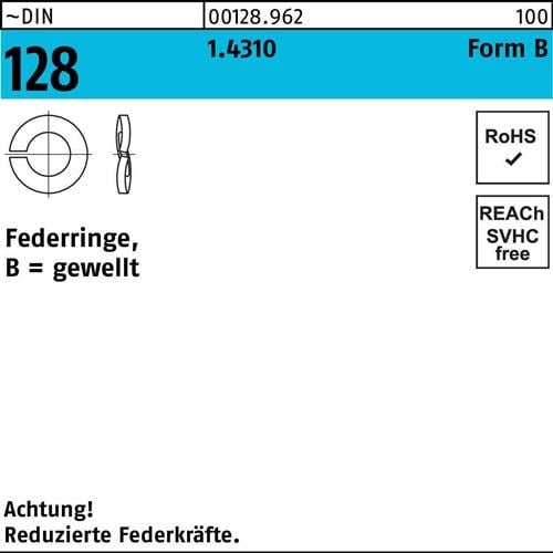 Federring DIN 128 B 5 1.4310 1000 Stück