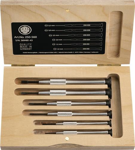 Kukko Feinmechanikerschraubendrehersatz 250 6tlg. Schlitz - 250-560
