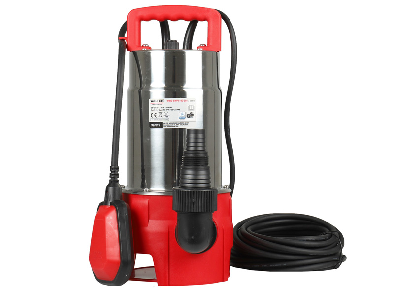 Walter Tauchpumpe WMS 1100W für effizientes Abpumpen von Wasser