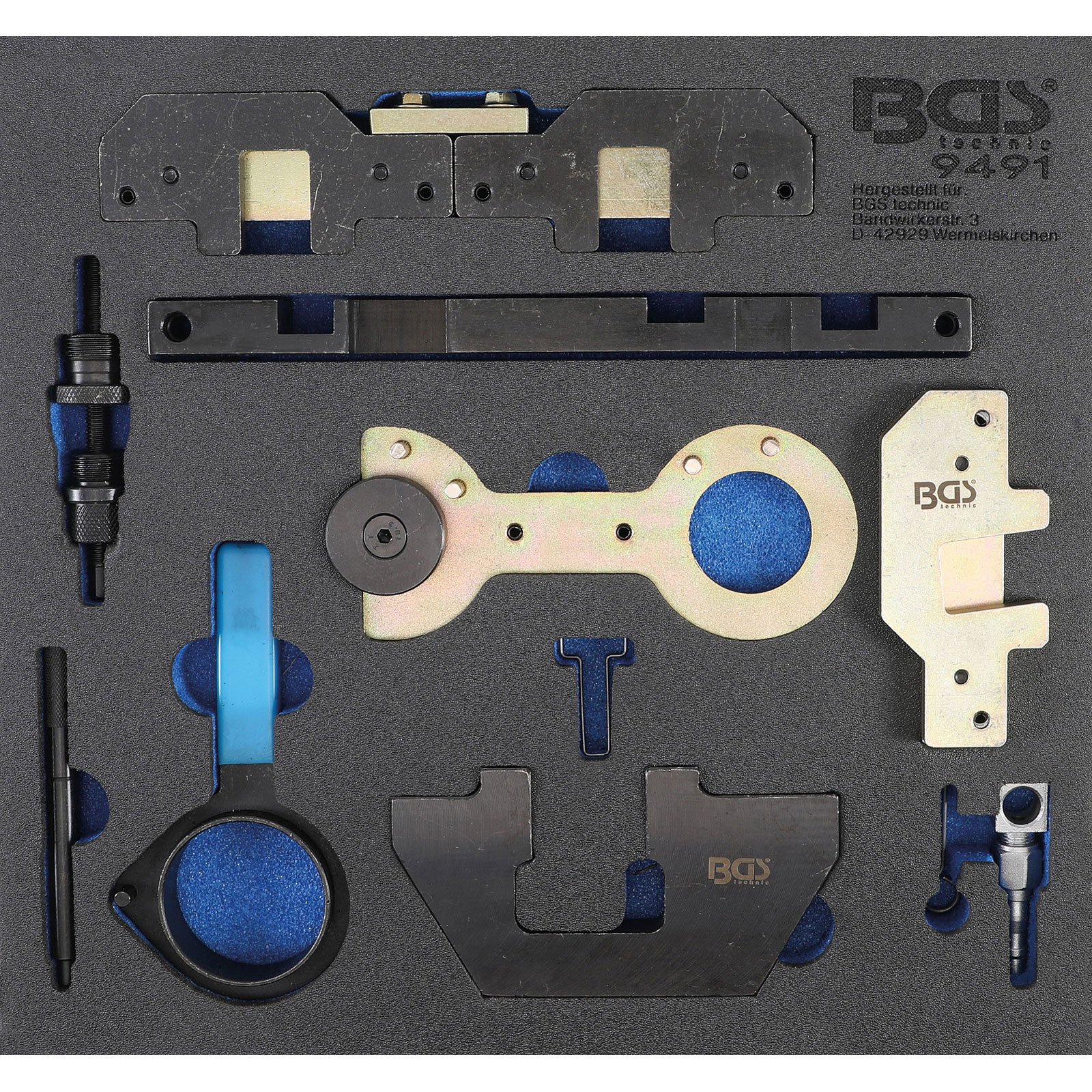 BGS Werkstattwageneinlage 2/3: Motor-Einstellwerkzeug-Satz für BMW M40 / M44 / M50 / M52 / M54 / M56 - 9491