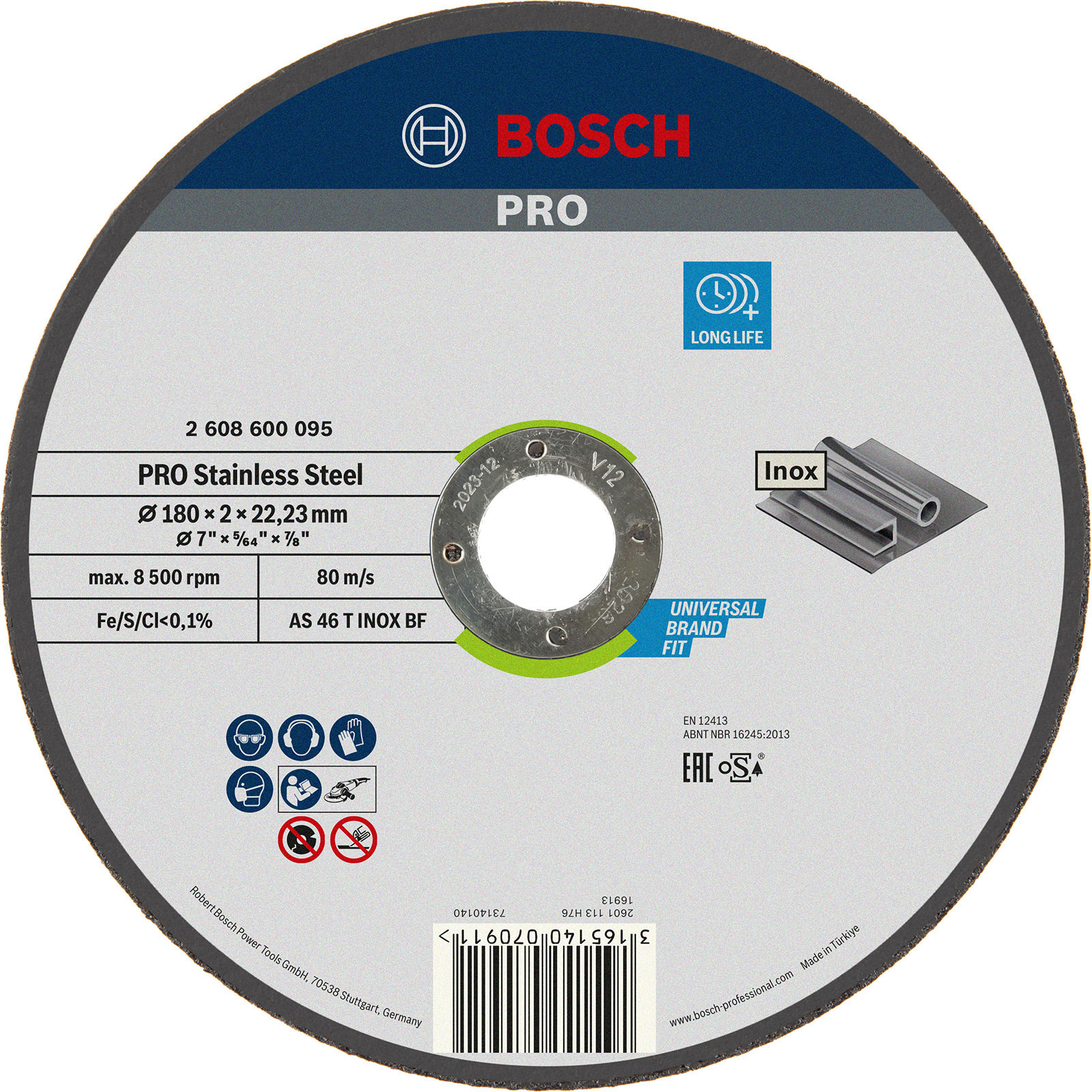 Bosch PRO Stainless Steel Trennscheibe 180 x 2 x 22,23 mm - 2608600095